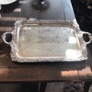 Silver serving tray
